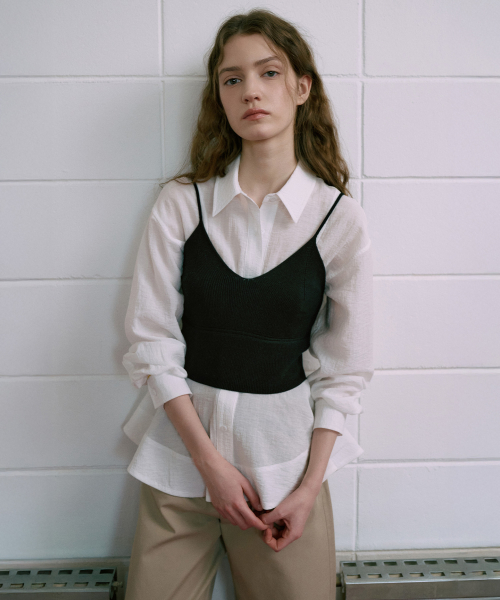 V-Neck Crop Bustier Knit[LMBFSPKN305]-3color