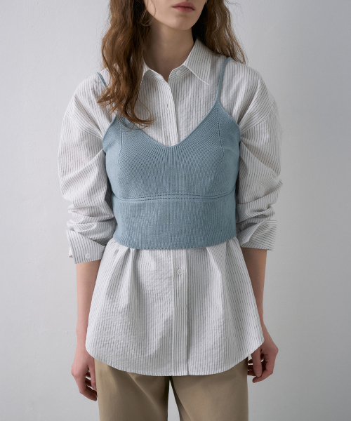 V-Neck Crop Bustier Knit[LMBFSPKN305]-3color