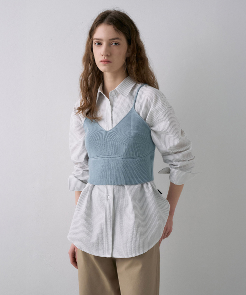 V-Neck Crop Bustier Knit[LMBFSPKN305]-3color