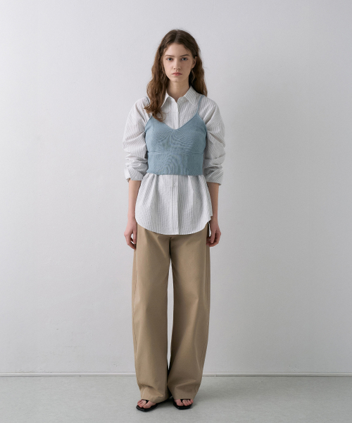 V-Neck Crop Bustier Knit[LMBFSPKN305]-3color