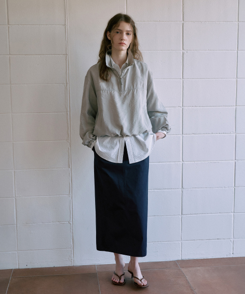 Cotton Pocket H-Line Skirt[LMBFSPSK411]-2color
