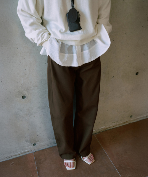 Natural Curved Cotton Pants[LMBFSPPT505]-2color