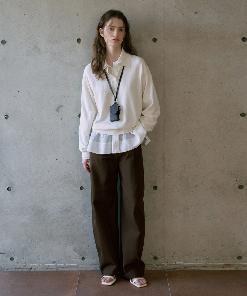 Natural Curved Cotton Pants[LMBFSPPT505]-2color