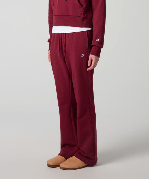 여성 레귤러핏 부츠컷 스웨트 팬츠 Burgundy