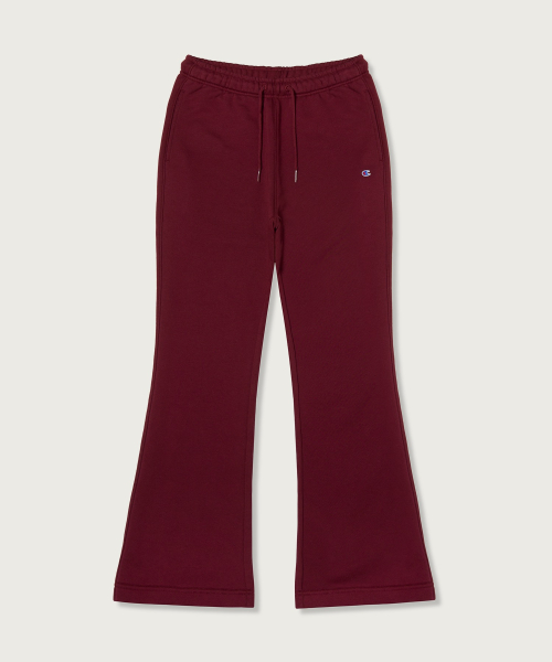 여성 레귤러핏 부츠컷 스웨트 팬츠 Burgundy