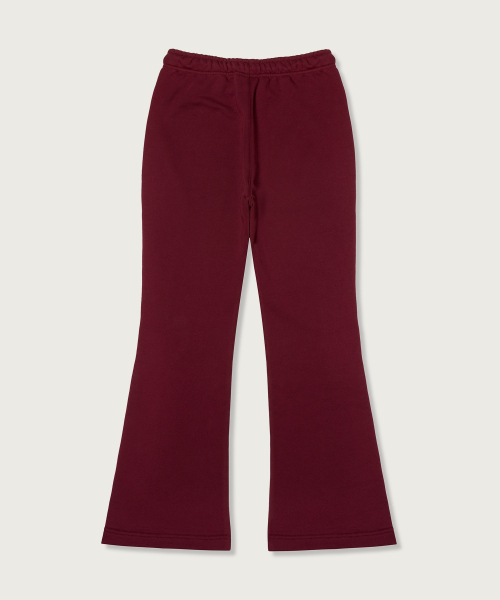 여성 레귤러핏 부츠컷 스웨트 팬츠 Burgundy