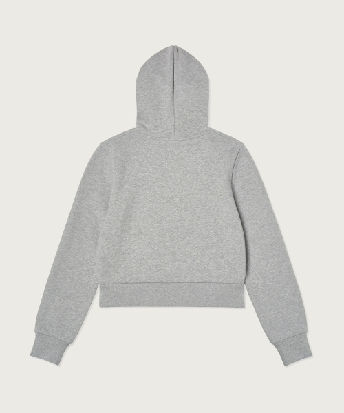 여성 NYC 크롭 후드 티셔츠 Grey