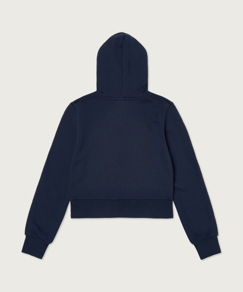 여성 NYC 크롭 후드 티셔츠 Navy