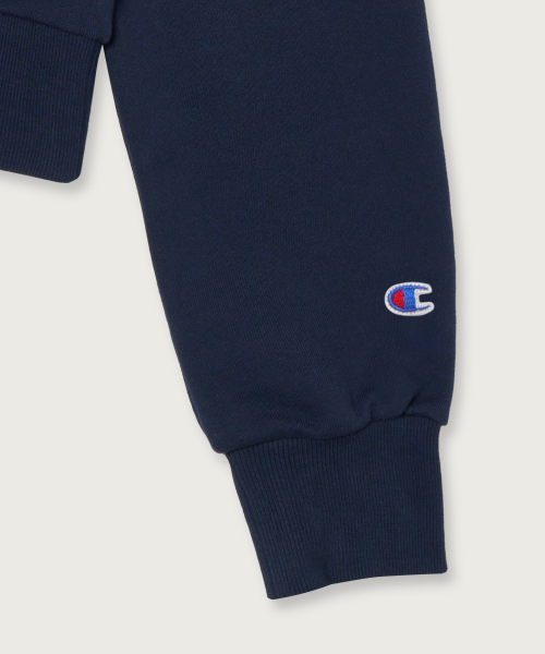 여성 NYC 크롭 후드 티셔츠 Navy