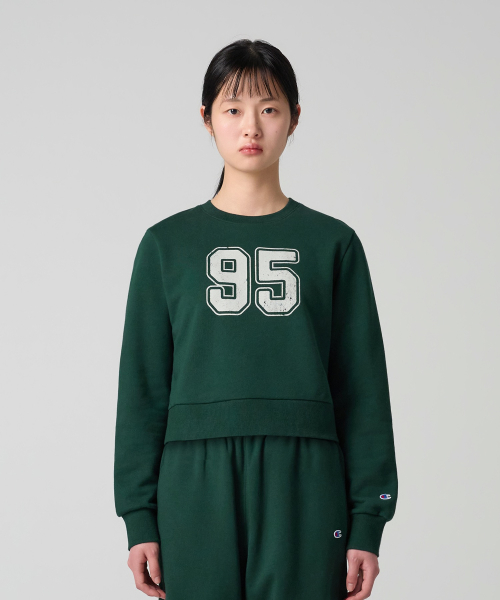 여성 95 크롭 스웨트셔츠 Green