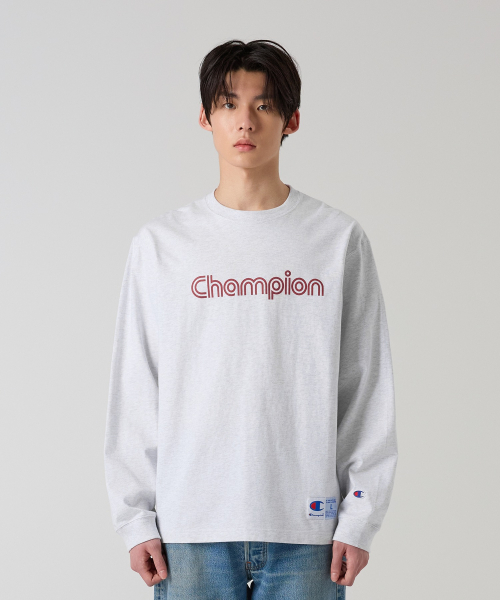 트랙 로고 루즈핏 조그택 롱슬리브 티셔츠 Light Grey