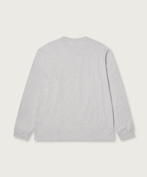 트랙 로고 루즈핏 조그택 롱슬리브 티셔츠 Light Grey