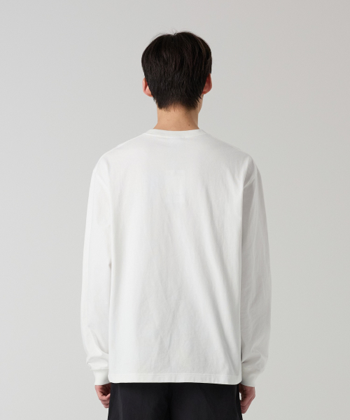 아치 로고 루즈핏 롱슬리브 티셔츠 White