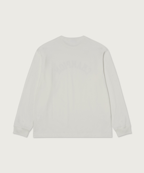 아치 로고 루즈핏 롱슬리브 티셔츠 White