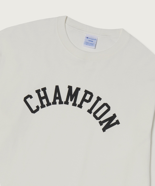 아치 로고 루즈핏 롱슬리브 티셔츠 White