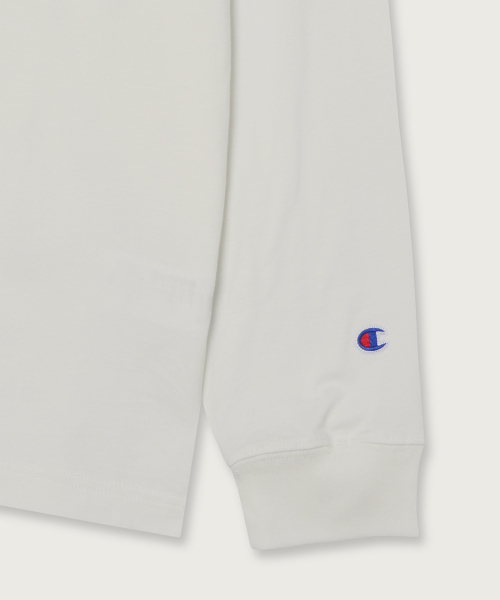 아치 로고 루즈핏 롱슬리브 티셔츠 White