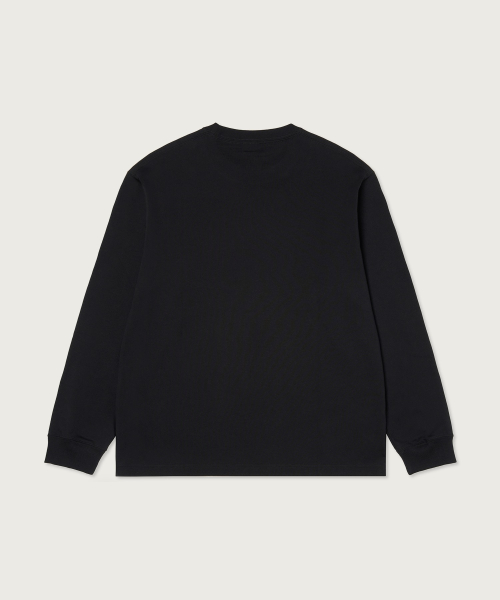 아치 로고 루즈핏 롱슬리브 티셔츠 Black