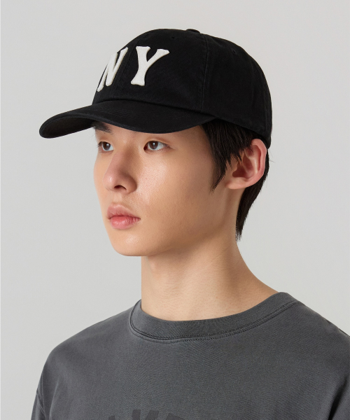 NY 아플리케 볼캡 Black