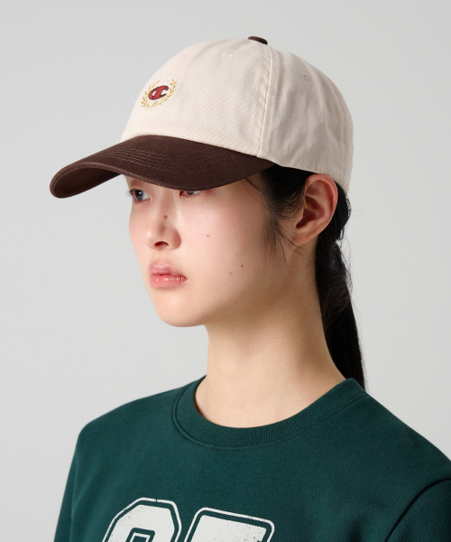 C로고 컬러블록 볼캡 Brown