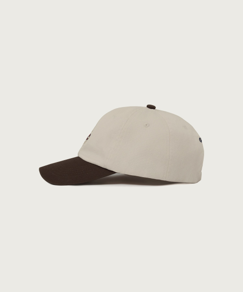 C로고 컬러블록 볼캡 Brown