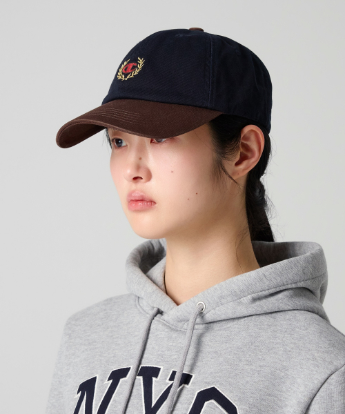 C로고 컬러블록 볼캡 Navy