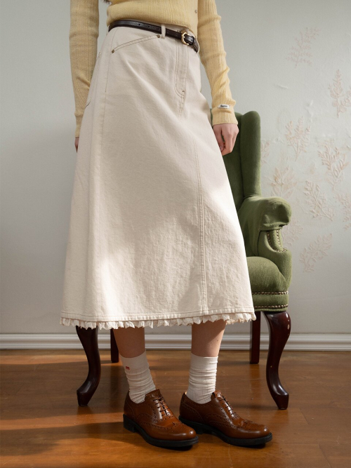 M Embroidered Lace Long Socks MU2633AC203M