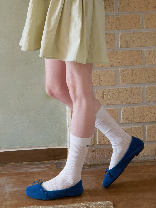 M Embroidered Lace Long Socks MU2633AC203M