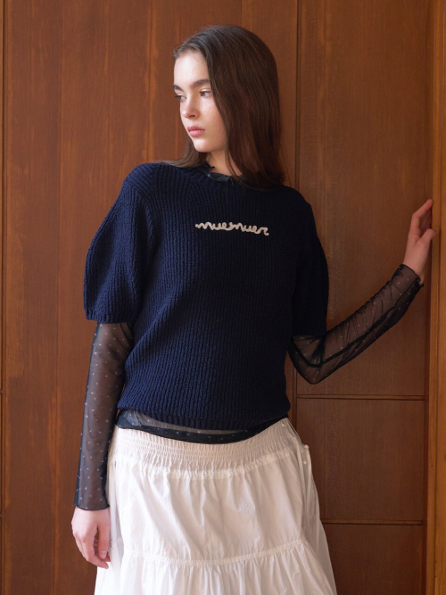 Mock Neck Flower See-through Top MU2611TS102M