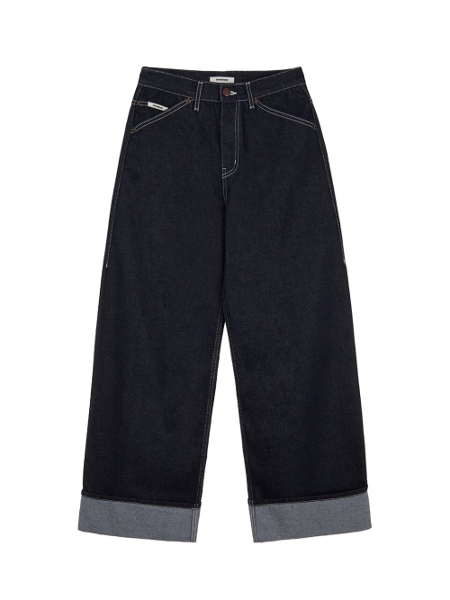 Wide Turn-up Denim Pants MU2611DN102M