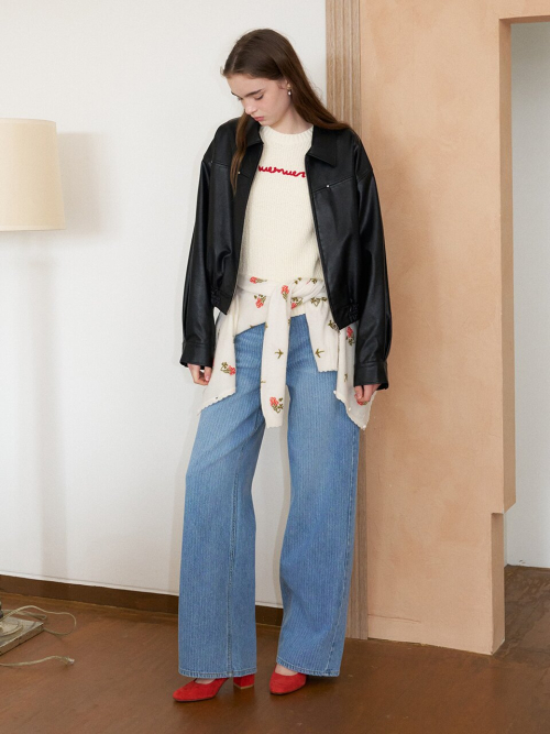 Faux Leather Bomber Jumper MU2611JP101M