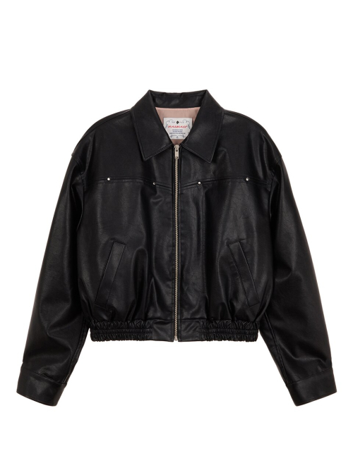 Faux Leather Bomber Jumper MU2611JP101M