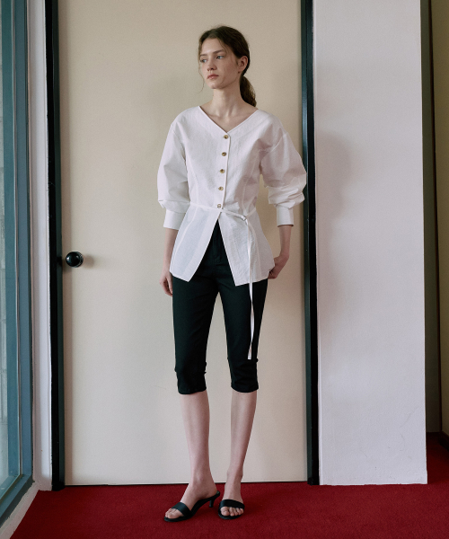 Stretch Capri Pants[LMBFSPDN018]-Black