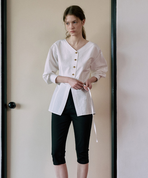 Stretch Capri Pants[LMBFSPDN018]-Black