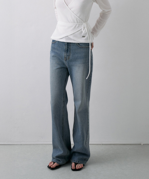 [기장선택]Semi-Bootcut Denim[LMBFSP25DN5202-1]-Medium blue
