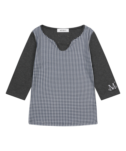 RAPHIA V-NECK SLEEVE T (2Color)