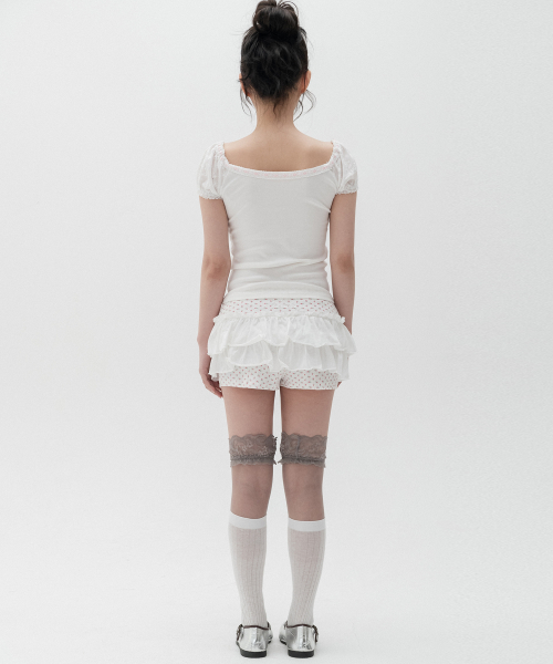 플라워 캉캉 레이어드 스커트_아이보리