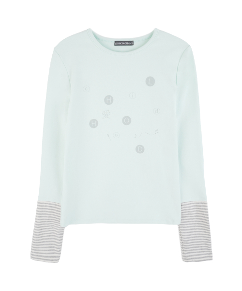 Dot Graphic Layered Long Sleeve_Mint