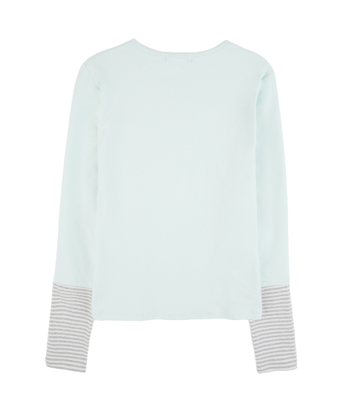 Dot Graphic Layered Long Sleeve_Mint