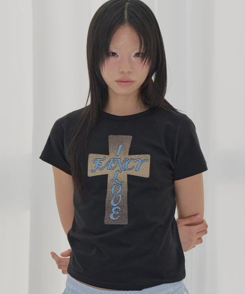 FROSS GLOSSY TEE (BLACK) F26QB059