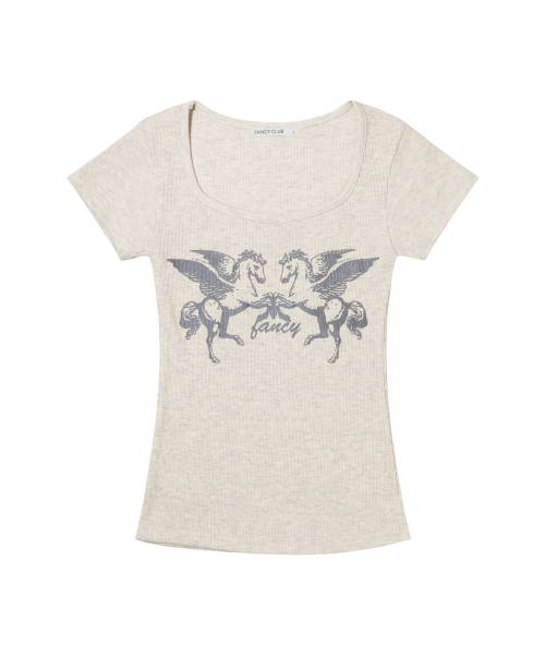 PEGASUS RIBBED TOP (OATMEAL) F26QB058