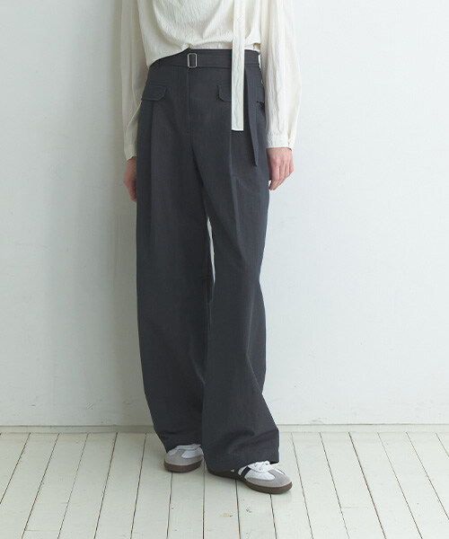 Belt Cotton Curved Pants NEW6SL216