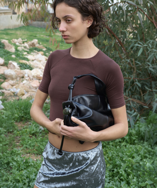 Small fling carry bag(Glossy black)_OVBAX26051GBK
