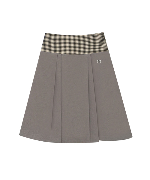 MINI CHECK SWEAT SK BEIGE