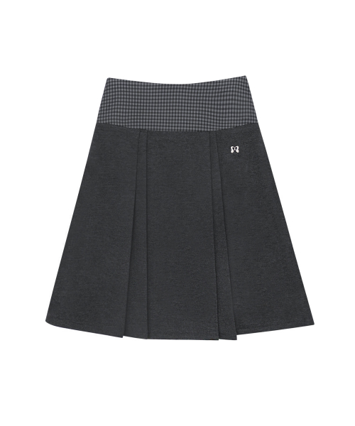 MINI CHECK SWEAT SK CHARCOAL