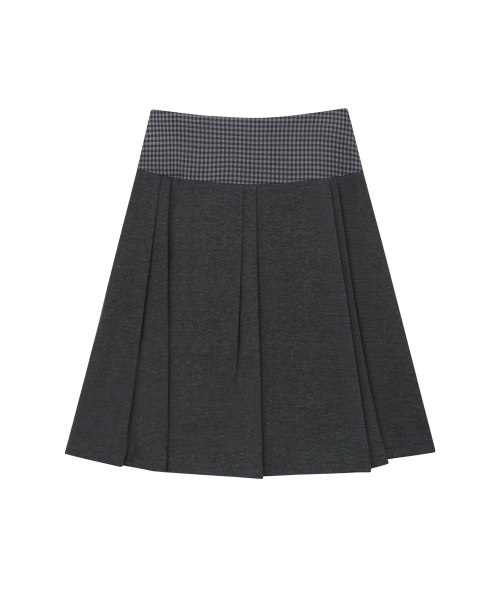 MINI CHECK SWEAT SK CHARCOAL