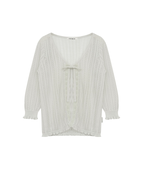3/4 LACE KNIT CARDIGAN MISTY MINT