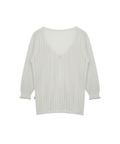 3/4 LACE KNIT CARDIGAN MISTY MINT