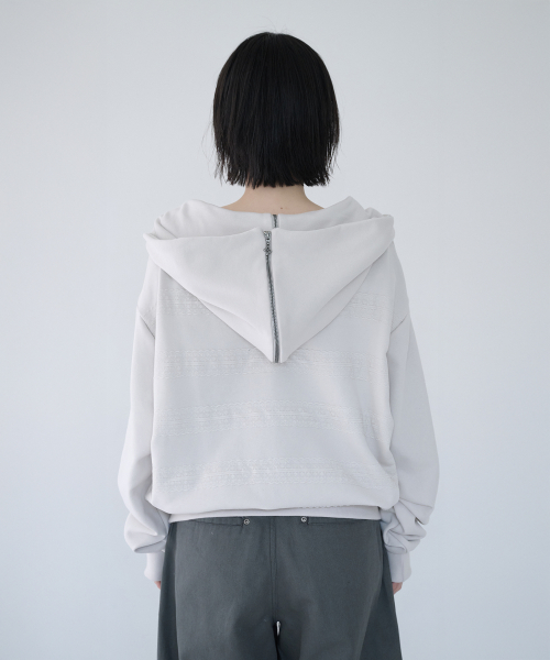LACED TWOFOLD HOOD ZIP-UP CIOUD SAND