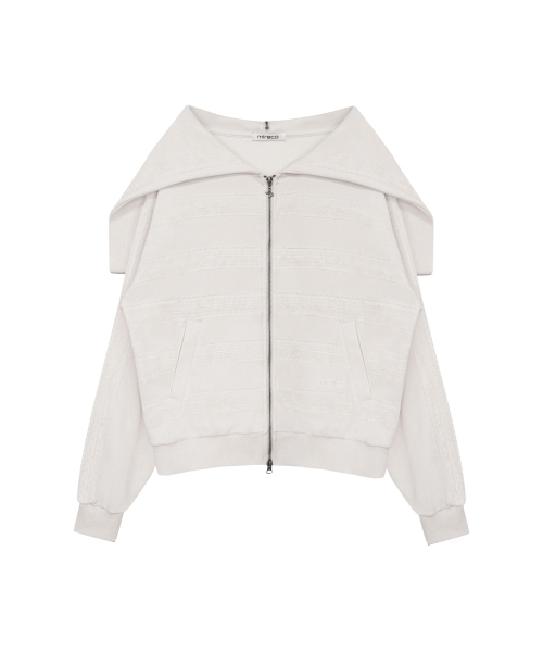 LACED TWOFOLD HOOD ZIP-UP CIOUD SAND