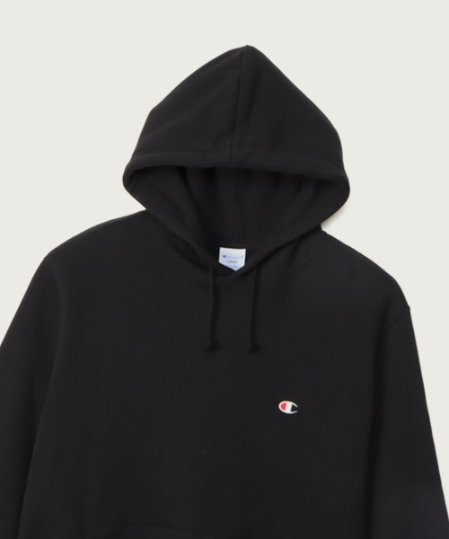 베이직 C로고 레귤러핏 후드 티셔츠 Black